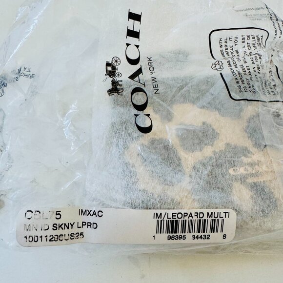 Coach Mini Skinny ID Case - CBL75 Gold Black Leopard Print Pebble Leather - Picture 4 of 8